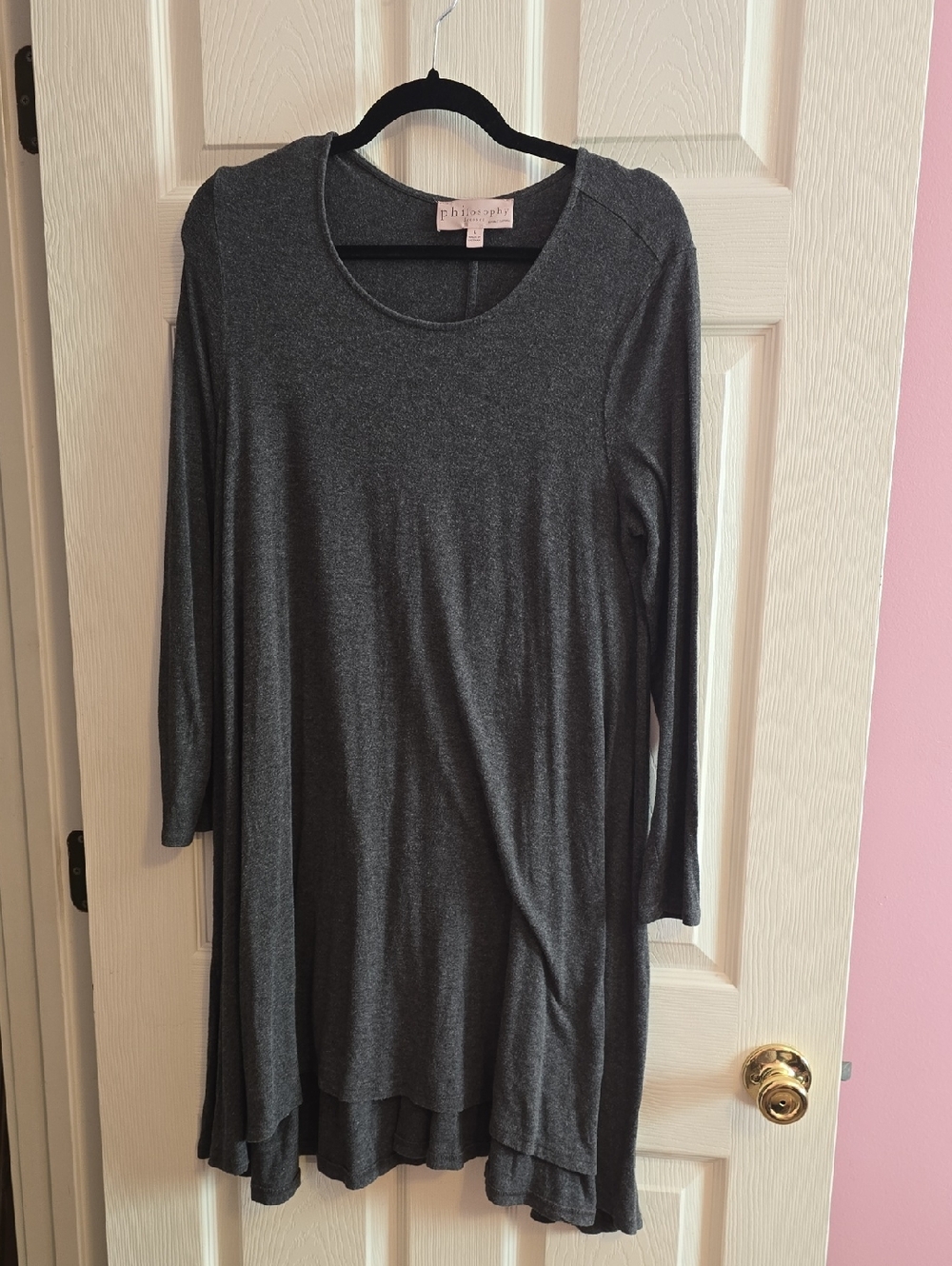 Philosophy Charcoal Gray Maxi‎ Swing Dress